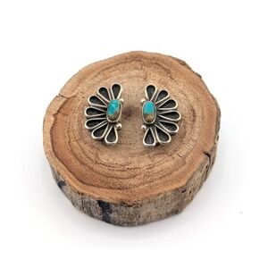 Handmade Navajo Kingman‎ Turquoise Watch Band Decor Sterling Silver Accessory **